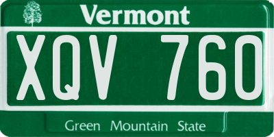 VT license plate XQV760