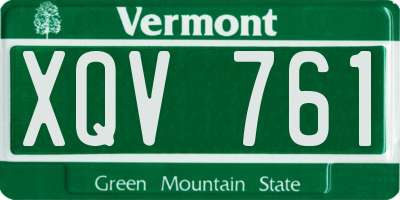 VT license plate XQV761
