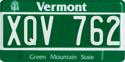 VT license plate XQV762