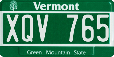 VT license plate XQV765