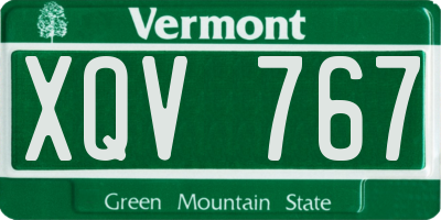 VT license plate XQV767