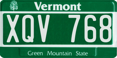 VT license plate XQV768