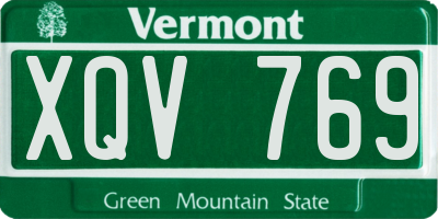 VT license plate XQV769