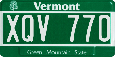 VT license plate XQV770