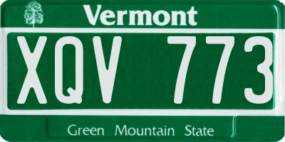 VT license plate XQV773
