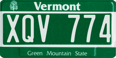 VT license plate XQV774