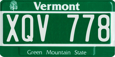VT license plate XQV778