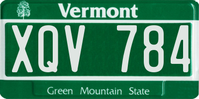 VT license plate XQV784