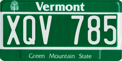 VT license plate XQV785