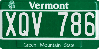 VT license plate XQV786
