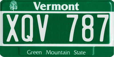 VT license plate XQV787