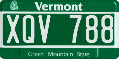 VT license plate XQV788