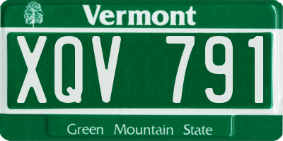 VT license plate XQV791