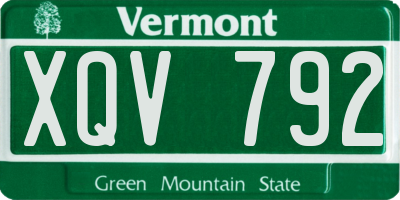 VT license plate XQV792