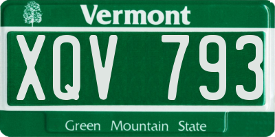 VT license plate XQV793