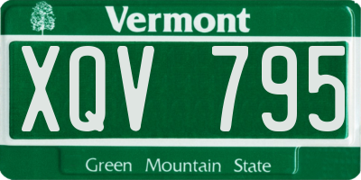 VT license plate XQV795