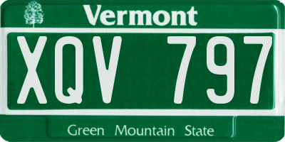 VT license plate XQV797