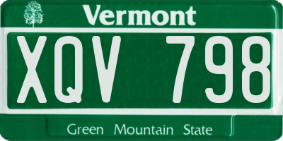 VT license plate XQV798