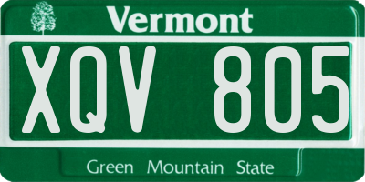 VT license plate XQV805