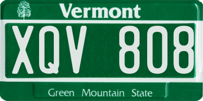 VT license plate XQV808