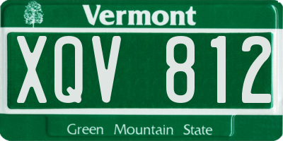 VT license plate XQV812