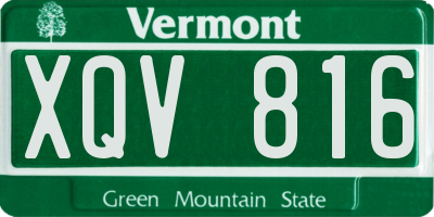 VT license plate XQV816