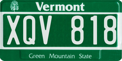 VT license plate XQV818