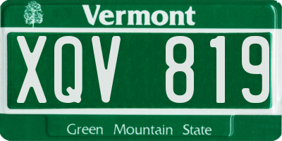 VT license plate XQV819