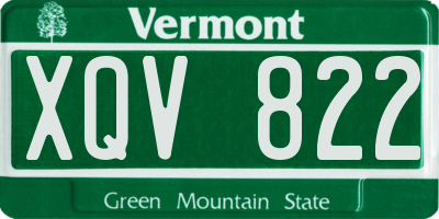 VT license plate XQV822