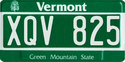 VT license plate XQV825