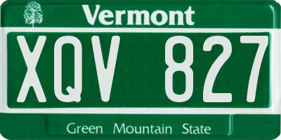 VT license plate XQV827