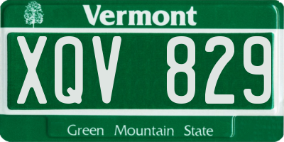 VT license plate XQV829
