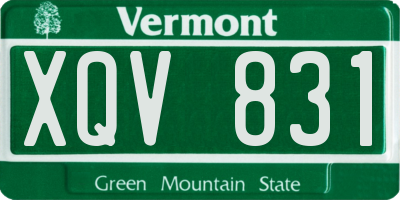 VT license plate XQV831