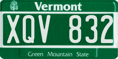 VT license plate XQV832