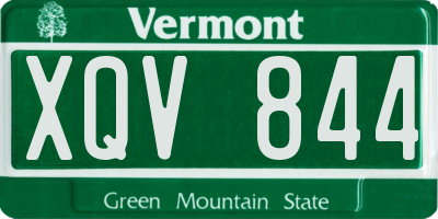 VT license plate XQV844