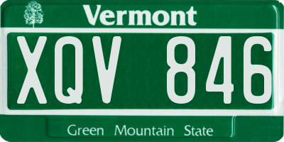 VT license plate XQV846
