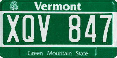 VT license plate XQV847