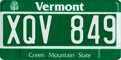 VT license plate XQV849