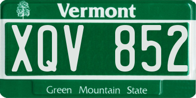 VT license plate XQV852
