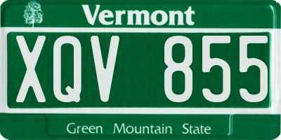 VT license plate XQV855