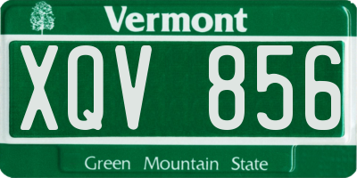 VT license plate XQV856