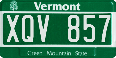 VT license plate XQV857