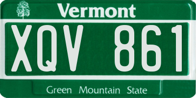 VT license plate XQV861