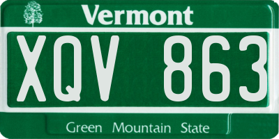 VT license plate XQV863