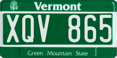 VT license plate XQV865