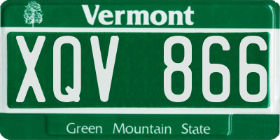 VT license plate XQV866