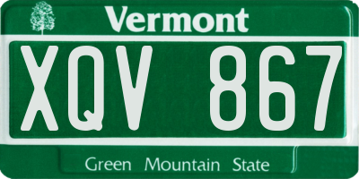 VT license plate XQV867