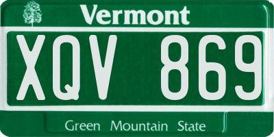 VT license plate XQV869