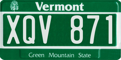 VT license plate XQV871