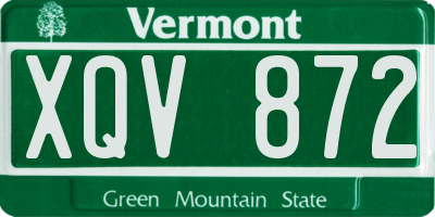 VT license plate XQV872